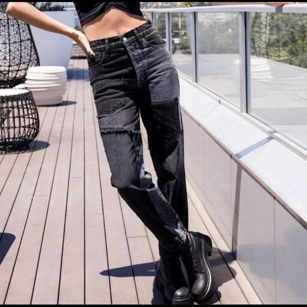 Revice patchwork jeans in black